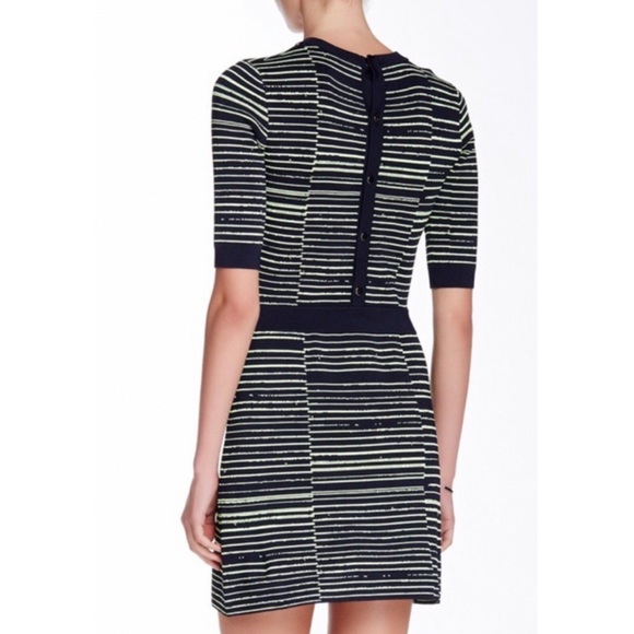 A.L.C. Culver Stripe Knit Dress Black and Green Size Medium - Picture 4 of 11